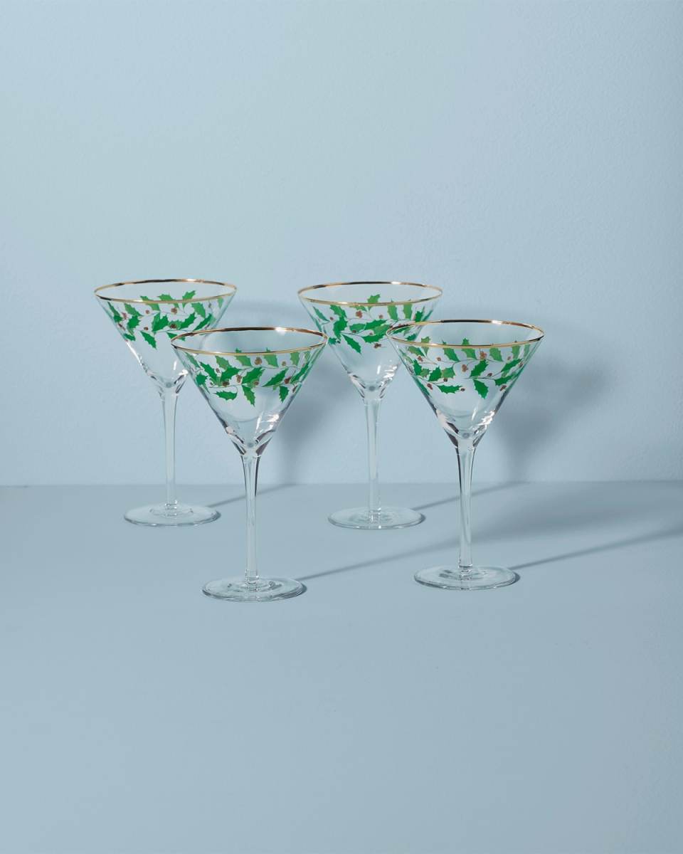 Holiday 4-Piece Martini Glass Set
